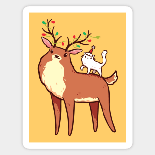 Reindeer and Kitten Magnet